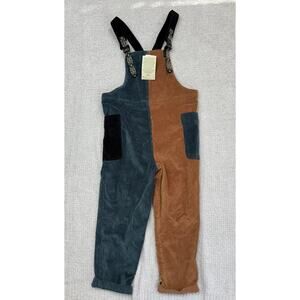 Kavu Women's Tan Teal Corduroy Bib Overalls Size S NWT #65387